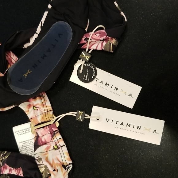 💕VITAMIN A💕 Bikini Capri Top XL + Rosie Cheeky Bottom L ~ Ambrosia Floral NWT - Picture 15 of 16